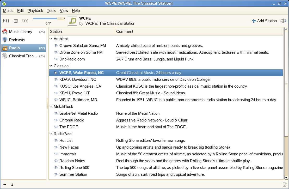 Internet Radio Stations in Banshee