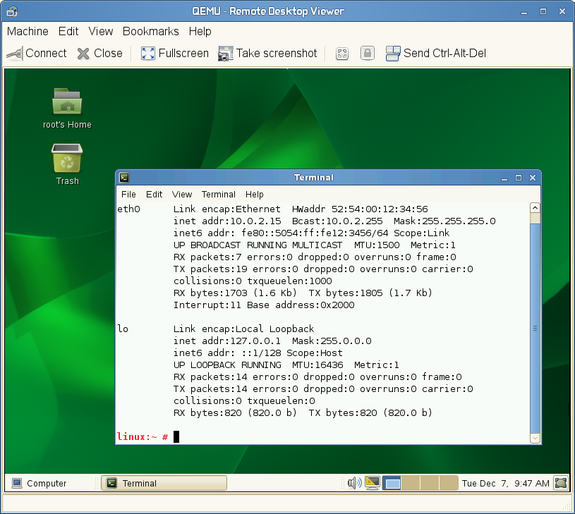 QEMU VNC Session