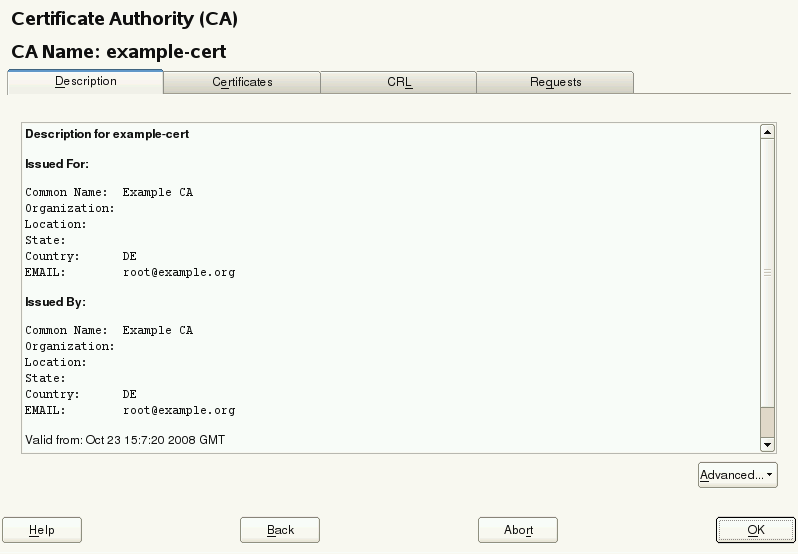 YaST CA Module—Using a CA