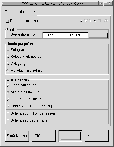 Separations Dialog