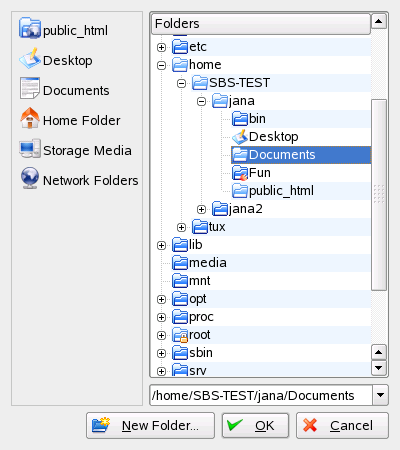 Selecting the File Server Root Directory