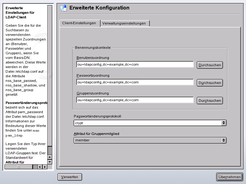 YaST: Erweiterte Konfiguration