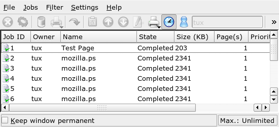 Monitoring Print Jobs with KJobViewer