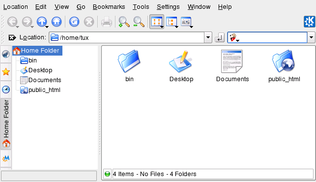 The File Manager Konqueror