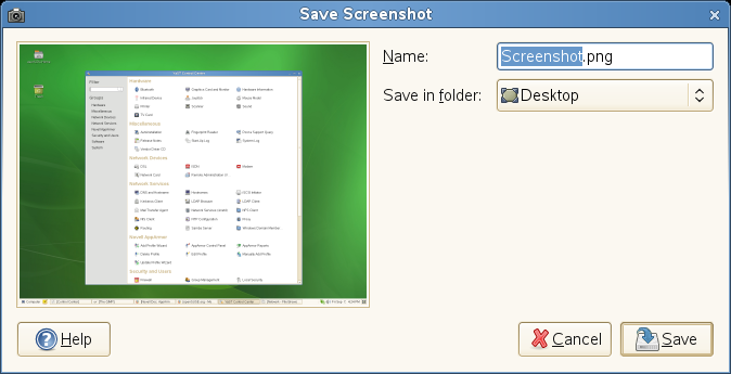 Save Screenshot Dialog Box