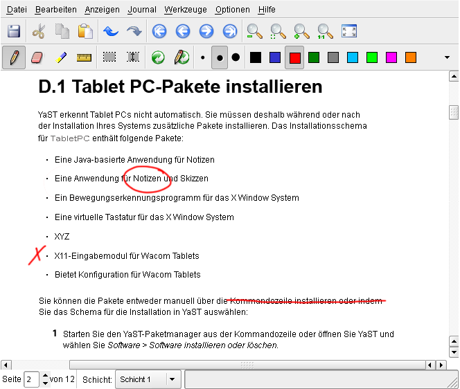 Kommentieren einer PDF-Datei mit Xournal