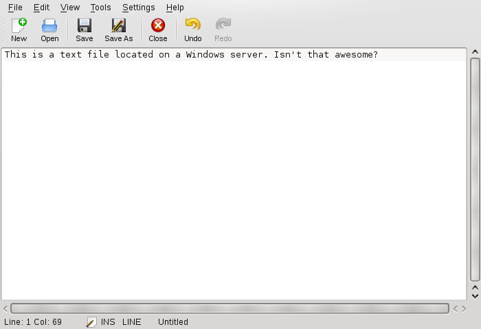 Editing a Text File with KWrite