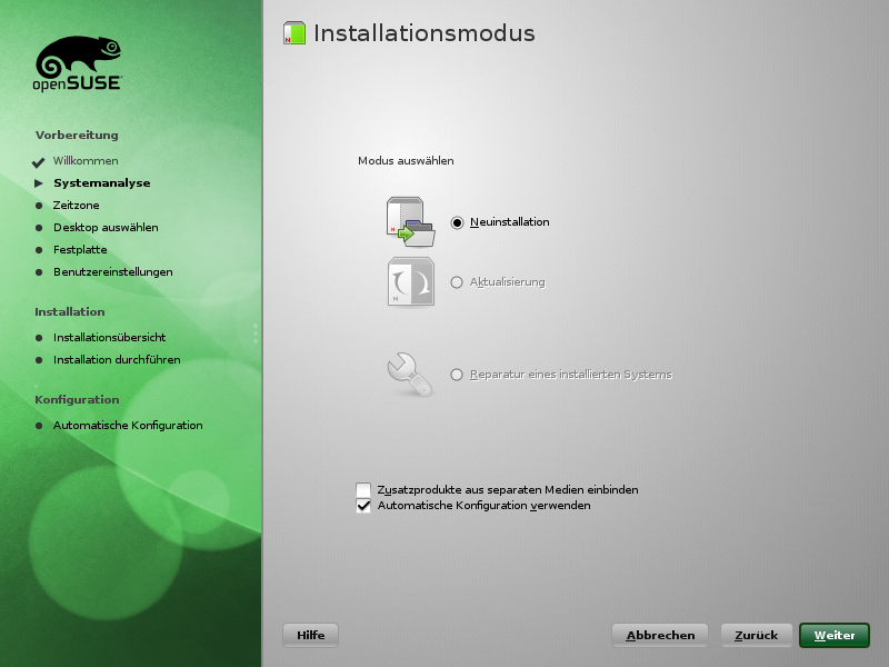 Installationsmodus