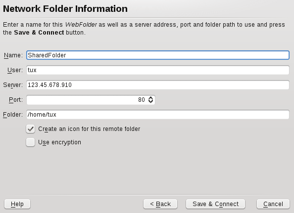 Adding a Network Folder