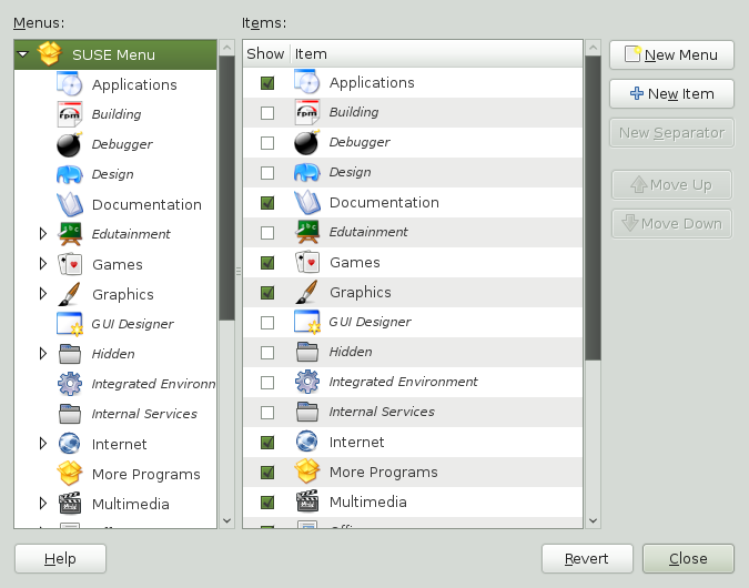 Main Menu Editor