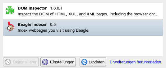 Installieren von Firefox-Erweiterungen