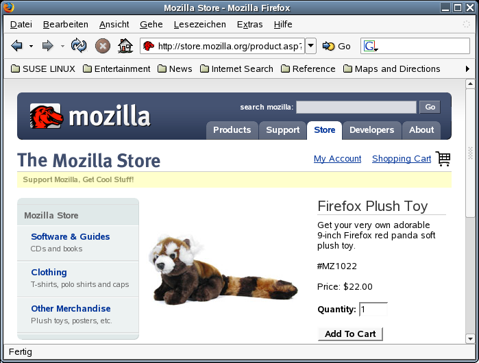 Das Browserfenster von Firefox