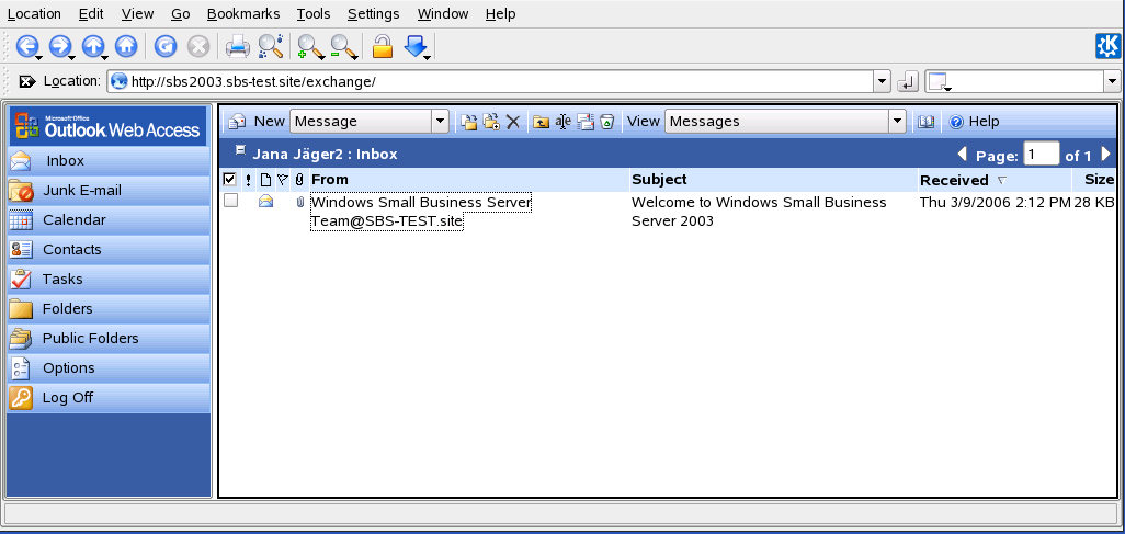 Accessing MS Exchange through Konqueror