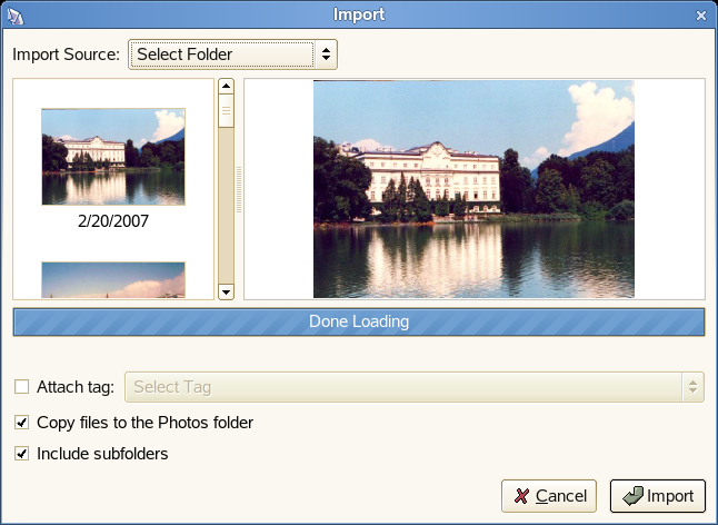 Importing Images into F-Spot