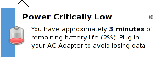 GNOME Power Manager Notification When Battery Power is Low