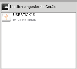 Automatische Erkennung eines USB-Sticks in KDE