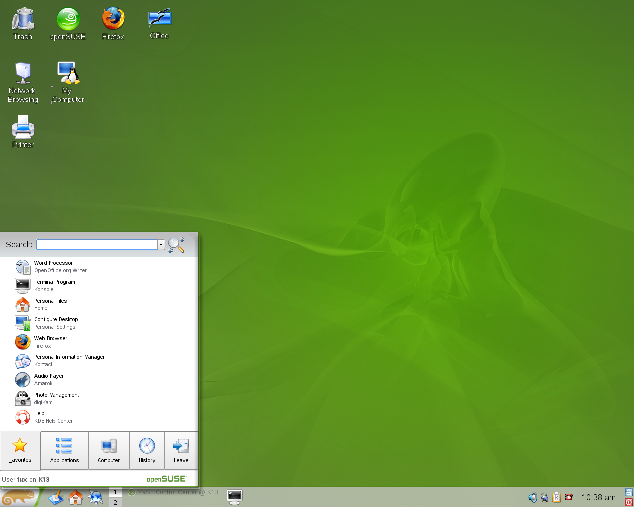 Main Menu in KDE