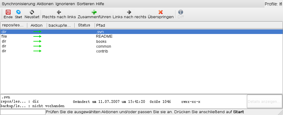 Vorschlag zur Dateisynchronisierung