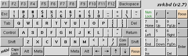 Virtuelle Tastatur von xvkbd