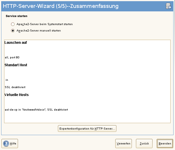HTTP-Server-Wizard: Zusammenfassung