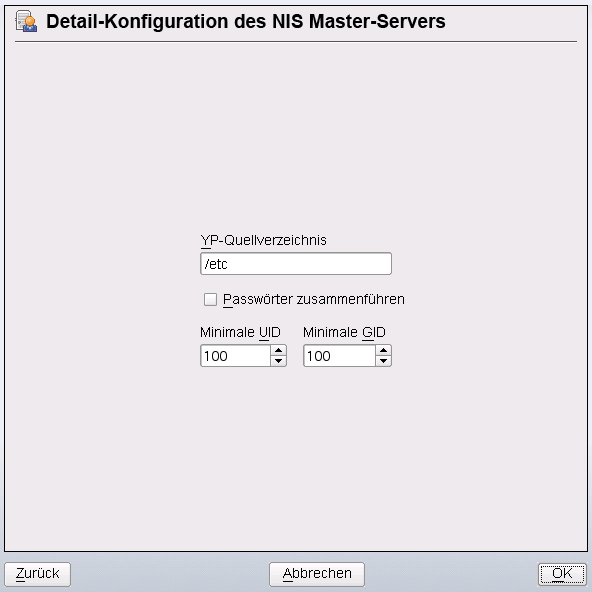 ndern des Verzeichnisses und Synchronisieren von Dateien fr einen NIS-Server