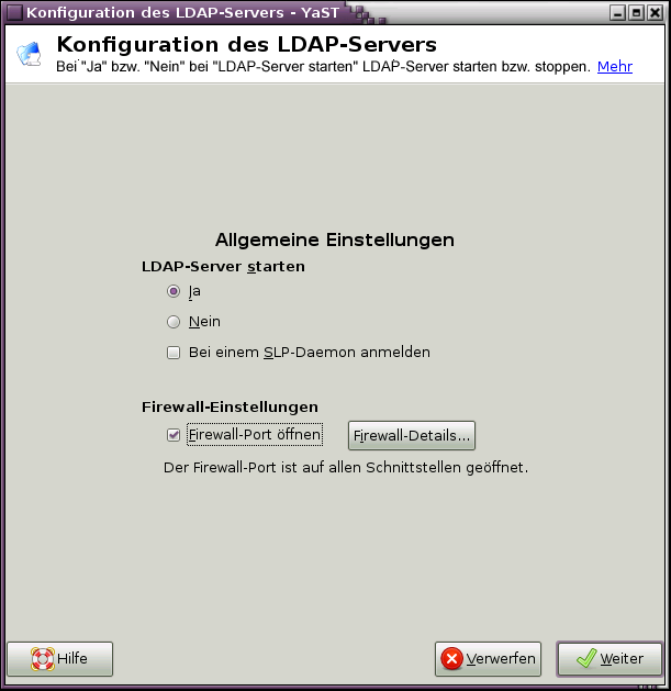 YaST-LDAP-Server-Konfiguration