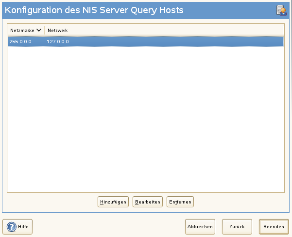 Einrichten von Anforderungsberechtigungen fr einen NIS-Server