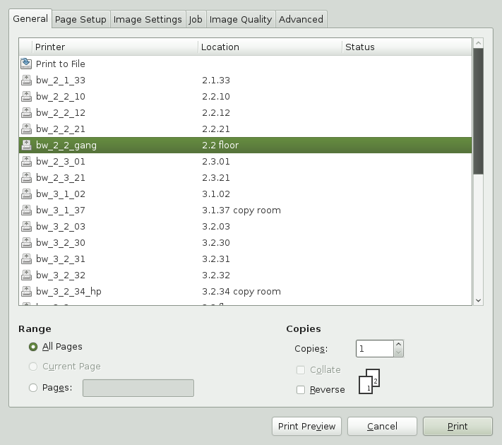 F-Spot Print Photos dialog box