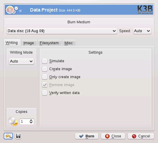 Customizing the Burning Process