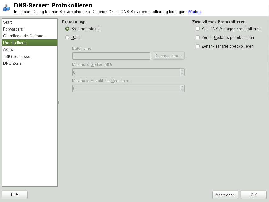 DNS-Server: Protokollieren