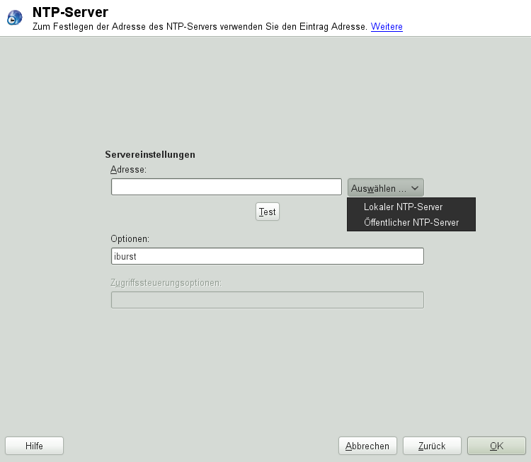 YaST: NTP-Server