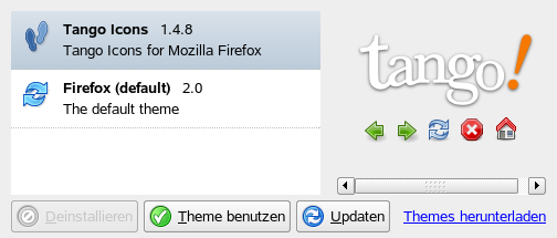 Installieren von Firefox-Themes