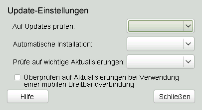 GNOME-Miniprogramm zur Aktualisierung: Konfiguration