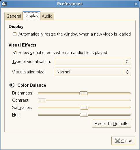 Totem Display Preferences