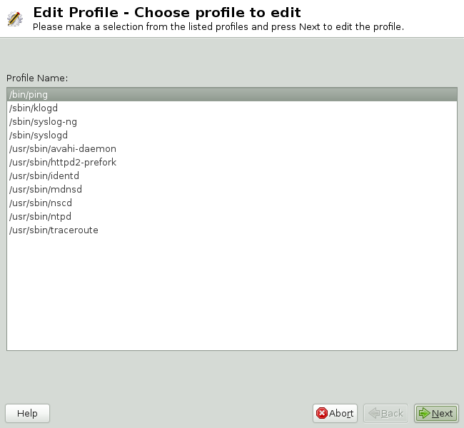 Choose the profile to edit