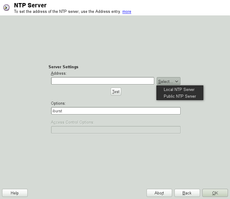 YaST: NTP Server