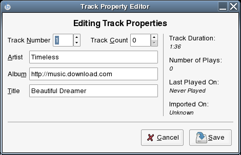 Track Properties Editor (Track-Eigenschafts-Editor)