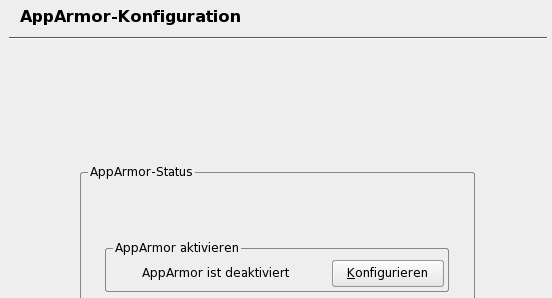 AppArmor-Konfigurationsfenster