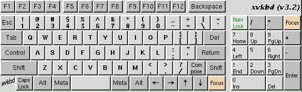 Virtuelle Tastatur von xvkbd