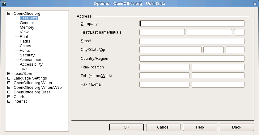 The Options Window
