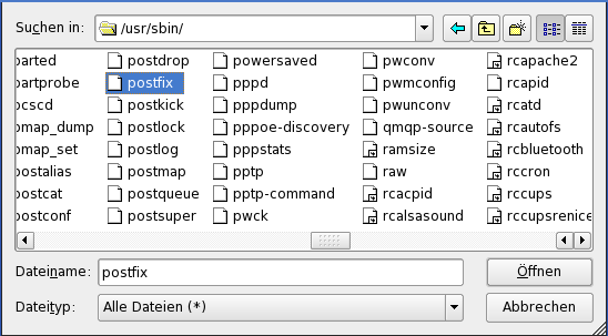 W�hlen der Anwendung, die ein Profil erhalten soll