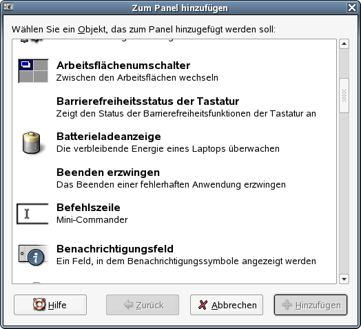 Hinzuf�gen eines neuen Symbols zum Panel