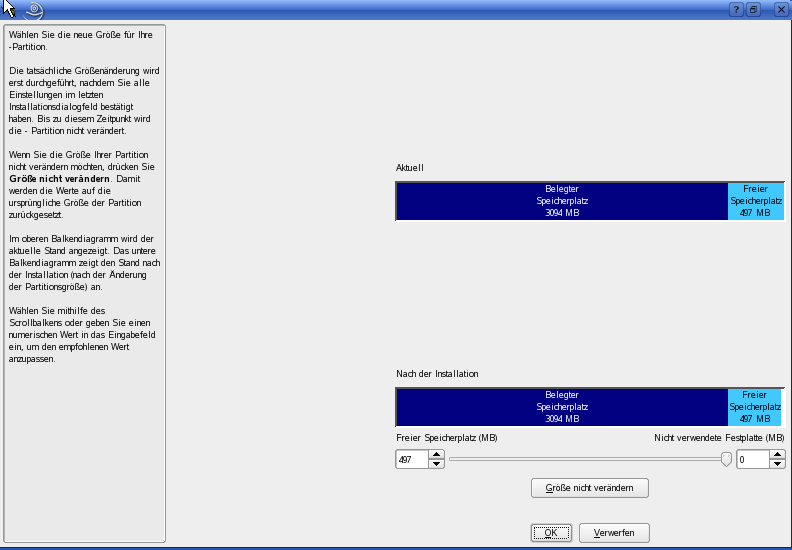Gr��e der Windows-Partition wird ge�ndert