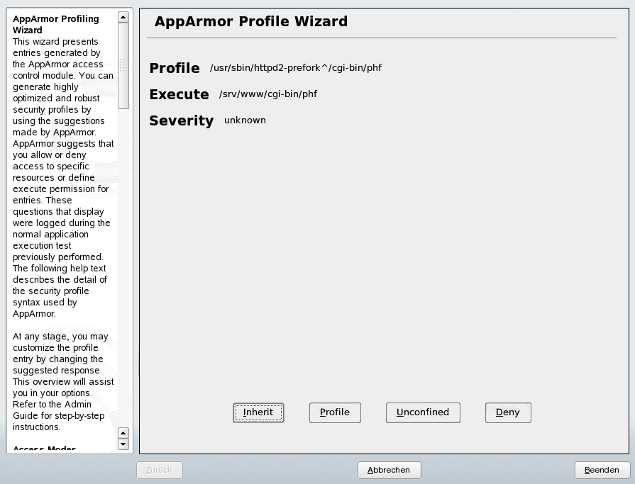 Lernmodus-Ausnahme: Definieren von Ausf�hrungsberechtigungen f�r einen Eintrag