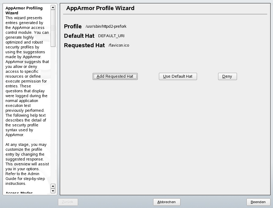 AppArmor-Profilassistent: Add requested hat (Angeforderten Hat hinzuf�gen)